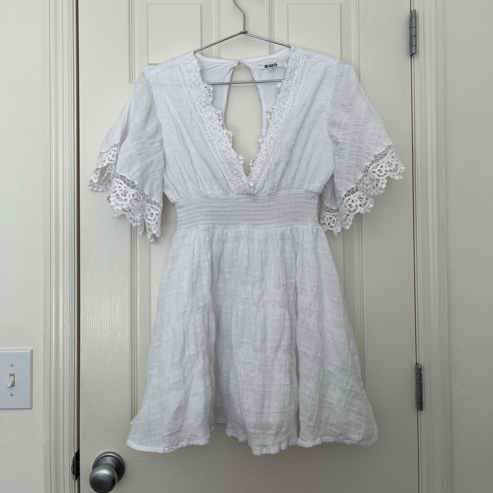 BB Dakota cover up white cotton lace dress